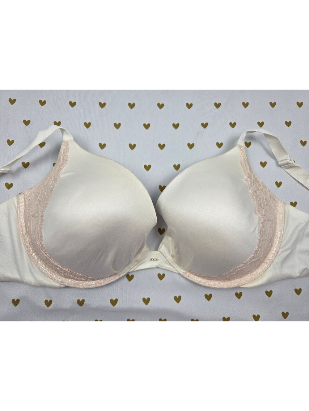 Victorias Secret FABULOUS Plunge Bra 36DD White Satin